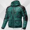 Handmade Men's Green Black Leather Hooded Jacket