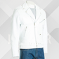 Men's White Classic Brando Leather Biker Jacket