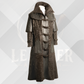 Men's Handmade Full Length Embossed Leather Coat