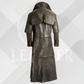 Men's Handmade Full Length Embossed Leather Coat