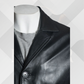Men's Black Handmade Leather Overcoat