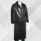 Men's Black Handmade Leather Overcoat