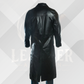 Men's Black Handmade Leather Overcoat