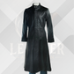 Men's Black Full Length Genuine Leather Matrix Coat