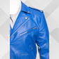 Men's Royal Blue Classic Brando Leather Biker Jacket