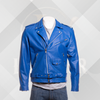 Men's Royal Blue Classic Brando Leather Biker Jacket
