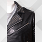 Men’s Black Studded Biker Leather Jacket