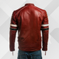 Men's Red Racing Biker Leather Jacket – Retro Slim Fit Style