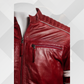Men's Red Racing Biker Leather Jacket – Retro Slim Fit Style